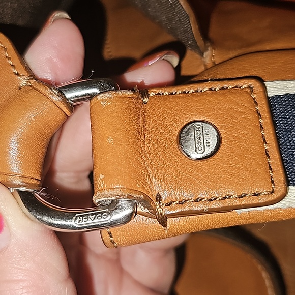 Coach Tan Leather Heritage Web Map Messenger Bag - Picture 7 of 15